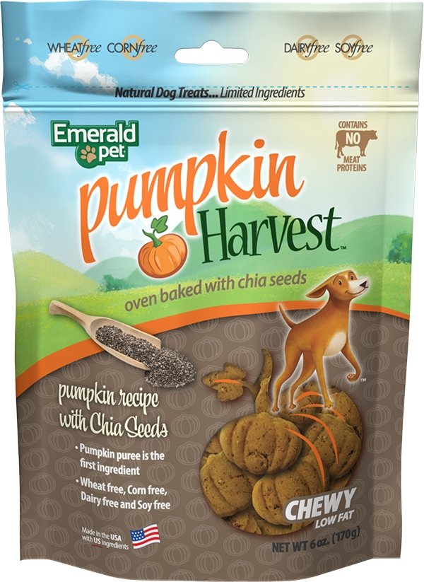 Biscuits pour chien tendre Pumpkin Harvest chia et citrouille, Emerald Pet - Boutique Le Jardin Des Animaux -Gâterie pour chienBoutique Le Jardin Des AnimauxEMT00647