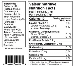 Biscuits végétariens aux canneberges - Todd & Paul, 200g - Boutique Le Jardin Des Animaux -Gâterie pour chienBoutique Le Jardin Des AnimauxTP686