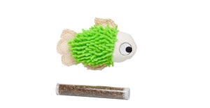 BUD'Z JOUET POUR CHAT - POISSON VERT + TUBE D'HERBE À CHAT 4.5" - Boutique Le Jardin Des Animaux -Jouet chatBoutique Le Jardin Des AnimauxBZ03569