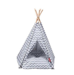 BUD'Z tente style "tipi" gris et blanc - Boutique Le Jardin Des Animaux -Griffoir, meuble et litBoutique Le Jardin Des AnimauxBZ03566