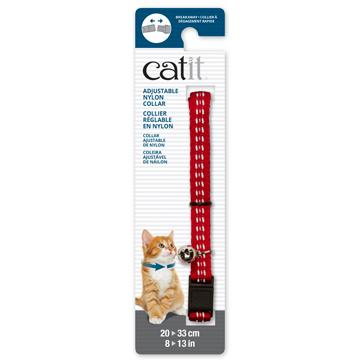 Collier réglable à dégagement rapide Catit en nylon, rouge réfléchissant, 20-33 cm (8-13 po) - Boutique Le Jardin Des Animaux -CollierBoutique Le Jardin Des Animaux55180