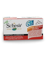 Charger l&#39;image dans la galerie, Conserve pour chat Schesir - Thon et crevette paquet de 6 - Boutique Le Jardin Des Animaux -conserve pour chatBoutique Le Jardin Des Animauxc-53014
