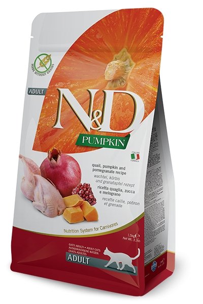 FARMINA N&D, CAILLE, POTIRON & GRENADE POUR CHAT ADULTE - Boutique Le Jardin Des Animaux -Nourriture chatBoutique Le Jardin Des Animaux