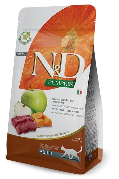 FARMINA N&D, CERF, POTIRON & POMME POUR CHAT ADULTE - Boutique Le Jardin Des Animaux -Nourriture chatBoutique Le Jardin Des Animaux