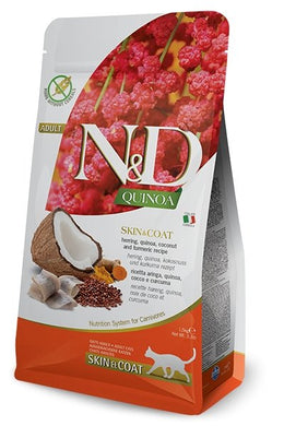 FARMINA SANS GRAINS QUINOA ET HARANG, PEAU & POILS, POUR CHAT ADULTE - Boutique Le Jardin Des Animaux -Nourriture chatBoutique Le Jardin Des AnimauxFA03581