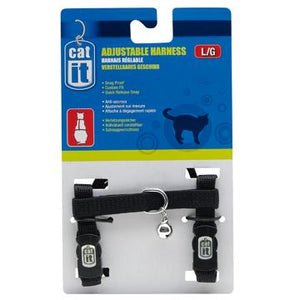 Harnais réglable Catit en nylon, noir, grand - Boutique Le Jardin Des Animaux -HarnaisBoutique Le Jardin Des Animaux55352