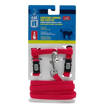 Harnais régl./laisse Catit,rouge,grand - Boutique Le Jardin Des Animaux -HarnaisBoutique Le Jardin Des Animaux55381