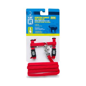 Harnais régl./laisse Catit,rouge,moyen - Boutique Le Jardin Des Animaux -HarnaisBoutique Le Jardin Des Animaux55371