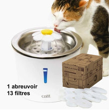 Charger l&#39;image dans la galerie, (KIT) Abreuvoir avec fleur et dessus en acier inoxydable Catit et filtre - Boutique Le Jardin Des Animaux -AbreuvoirBoutique Le Jardin Des Animaux43725 + 43748
