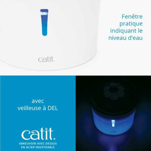 (KIT) Abreuvoir avec fleur et dessus en acier inoxydable Catit et filtre - Boutique Le Jardin Des Animaux -AbreuvoirBoutique Le Jardin Des Animaux43725 + 43748