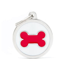 Charger l&#39;image dans la galerie, Médaille collection Charms, CERCLE BLANC OS ROUGE, GRAND - Boutique Le Jardin Des Animaux -médailleBoutique Le Jardin Des AnimauxYM02
