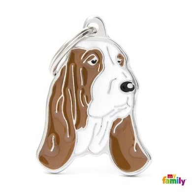 Médaille pour chien collection Friends, BASSET, Couleurs variées - Boutique Le Jardin Des Animaux -médailleBoutique Le Jardin Des AnimauxMF02N