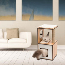 Charger l&#39;image dans la galerie, Meuble Box Vesper Petit – noyer, arbre à chat - Boutique Le Jardin Des Animaux -Griffoir, meuble et litBoutique Le Jardin Des Animaux
