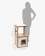 Charger l&#39;image dans la galerie, Meuble Box Vesper Petit – noyer, arbre à chat - Boutique Le Jardin Des Animaux -Griffoir, meuble et litBoutique Le Jardin Des Animaux
