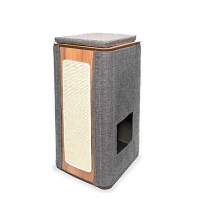 Meuble Cubo Tower Vesper – gris, arbre à chat - Boutique Le Jardin Des Animaux -Griffoir, meuble et litBoutique Le Jardin Des Animaux52094