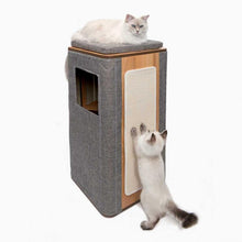 Charger l&#39;image dans la galerie, Meuble Cubo Tower Vesper – gris, arbre à chat - Boutique Le Jardin Des Animaux -Griffoir, meuble et litBoutique Le Jardin Des Animaux52094
