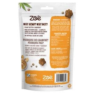 Gâteries Zoë pour chiens, beurre d’arachide et chanvre, 150 g (5,3 oz)