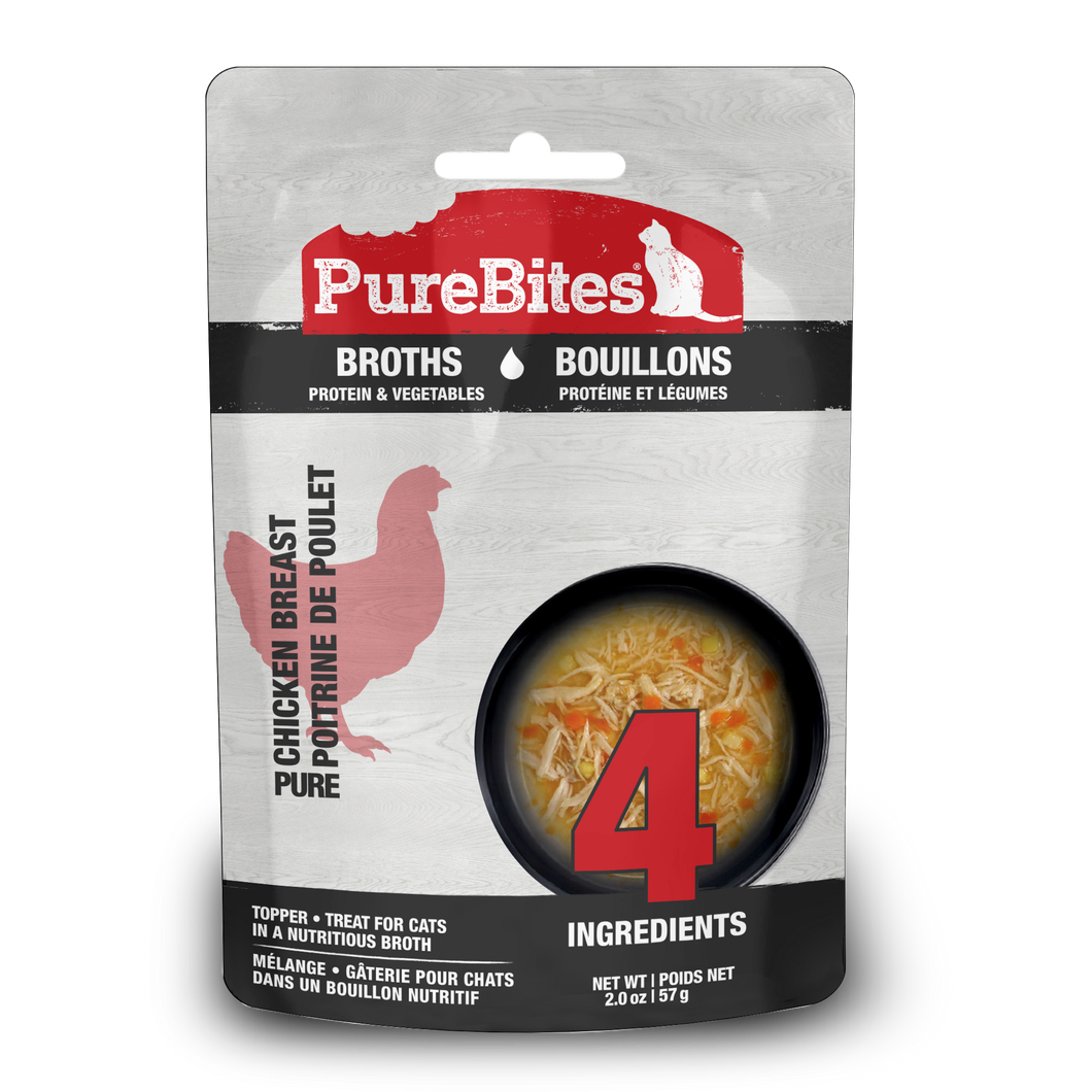 Purebites - Gâteries pour chat poitrine de poulet dans le bouillon