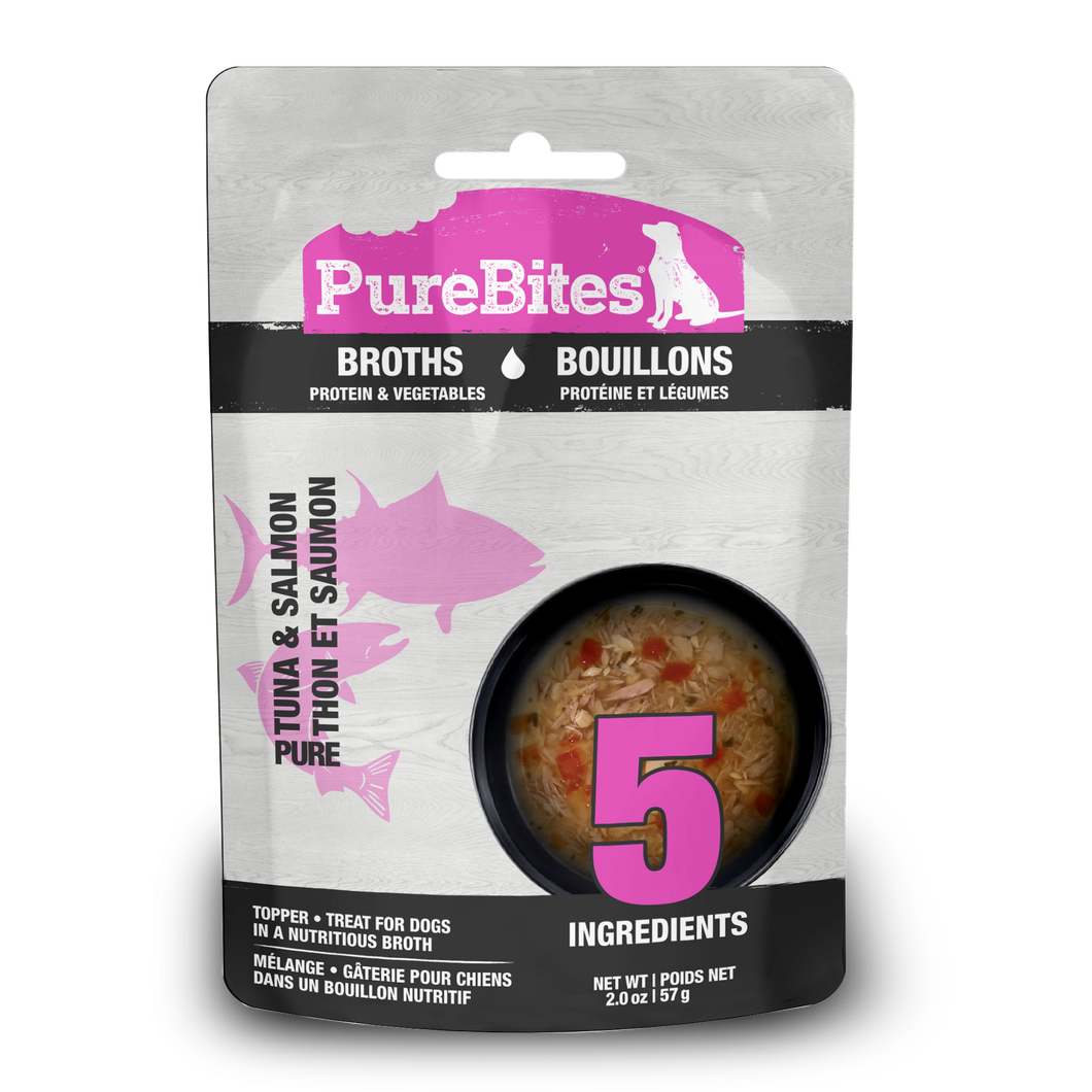Purebites - Gâteries pour chien thon et saumon dans le bouillon