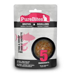 Purebites - Gâteries pour chat thon et crevettes dans un bouillon