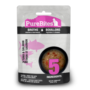 Purebites - Gâteries pour chat thon et saumon dans le bouillon