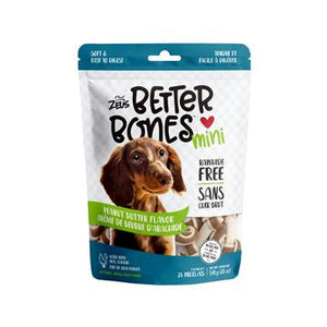 Zeus Better Bones - arôme de beurre d'arachide, mini, paquet de 24 - Boutique Le Jardin Des Animaux -Gâterie pour chienBoutique Le Jardin Des Animaux92747