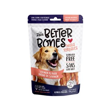 Zeus Better Bones - arôme de saumon, enrobé de poulet, torsade, paquet 10 - Boutique Le Jardin Des Animaux -Gâterie pour chienBoutique Le Jardin Des Animaux92760